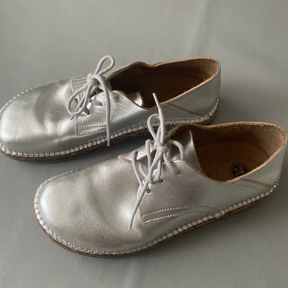 Birkenstock Gary Shoes Mules Clogs size 40 Birkenstocks grey silver 9 9.5 - Picture 4 of 10